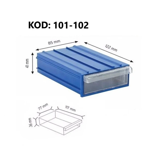 Sembol 101 Plastik Çekmeceli Kutu 122X85x41mm 60 Adet - 2