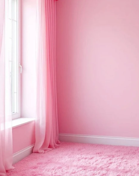 Fırfırlı Pembe Vintage Pamuk Keten Perde (En x Boy) - Tek Kanat - 2