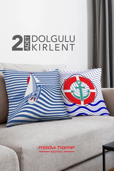 Moda Home Bedding Kırlent,Dolgulu kırlent,baskılı Kırlent,dekorasyon Kırlent(2 Adet) set14 - 3