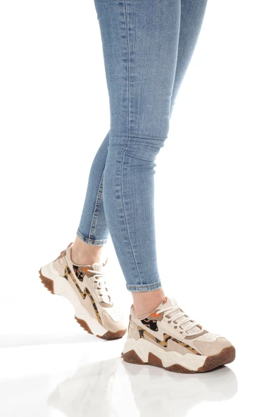Leo Ten Leopar Sneaker Günlük Kadın Spor Ayakkabı
