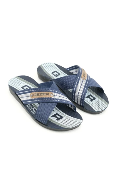 Gezer Erkek Halatlı Terlik Yazlık Star Pu Ev Bahçe Günlük Lacivert - Resim 2