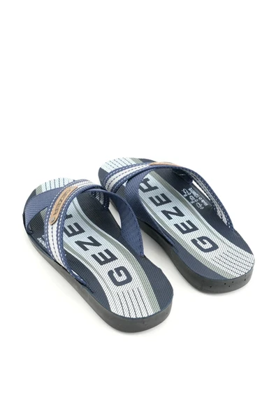 Gezer Erkek Halatlı Terlik Yazlık Star Pu Ev Bahçe Günlük Lacivert - Resim 4