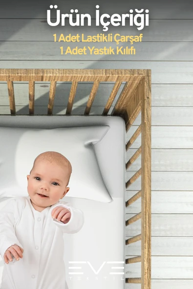 Bebek & Çocuk Antialerjik Pamuklu RanForce Lastikli Çarşaf ve Yastık Kılıfı Takımı - 5