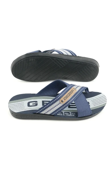 Gezer Erkek Halatlı Terlik Yazlık Star Pu Ev Bahçe Günlük Lacivert - Resim 3