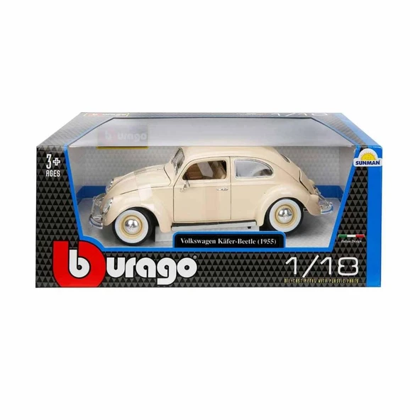 NessiWorld Bburago 1:18 Volkswagen Kafer Beetle 1955 Model Araba - 4