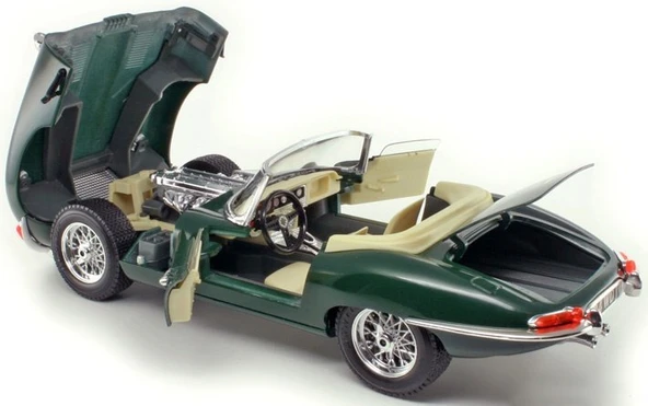 NessiWorld Bburago 1:18 Jaguar E Type Cabriolet 1961 Yeşil Model Araba - 4