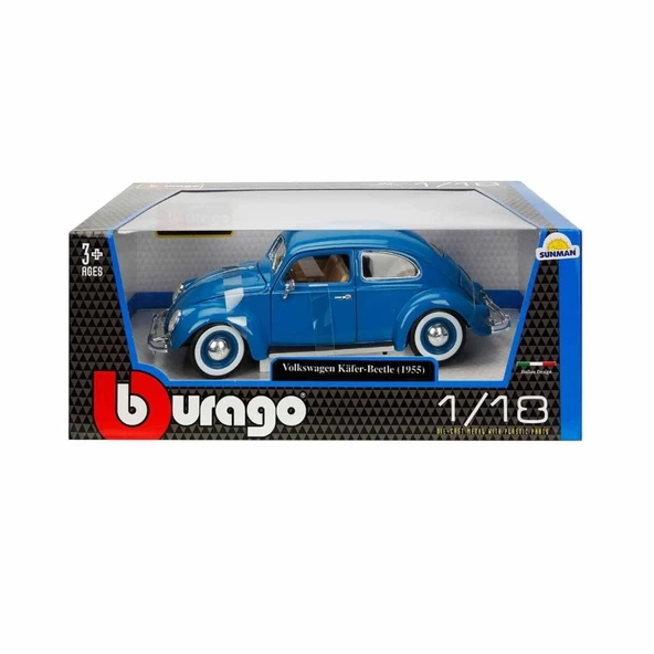 NessiWorld Bburago 1:18 Volkswagen Kafer Beetle 1955 Model Araba - 3