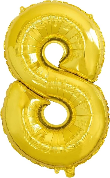 Brokoli Home 8 Numara Folyo Gold Balon, Folyo Altın Balon 100cm 40İnç