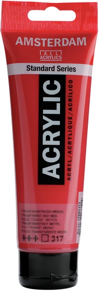 Talens Amsterdam Akrilik Boya 120 ml Transparent Red Medium 317 ürün görseli 1