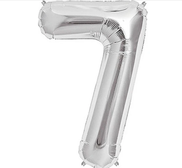 Brokoli Home 7 Numara Folyo Gümüş Balon 100cm 40inç Helyuma Uygun Parti Balonu Numaralar - 2