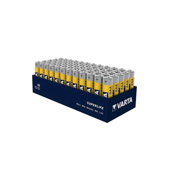 Varta SuperLife AAA Çinko Karbo İnce Kalem Pil 60 Adet