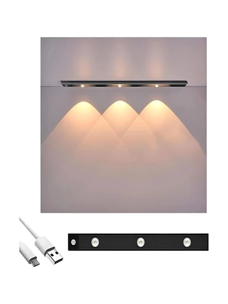 Cata Ct-2464 Bella Slim Cabinet Usb Şarjlı Sensörlü 3 Renk Işık Ledli Armatür - 3