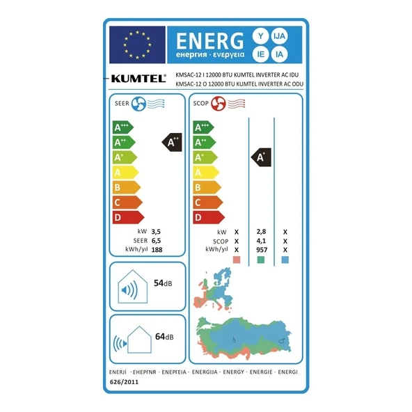 Kumtel Matsu KMSAC-18  A++ 18.000 BTU Inverter Duvar Tipi  Split Klima - 7