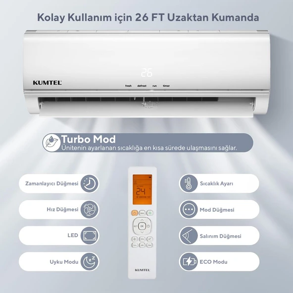 Kumtel Matsu KMSAC-18  A++ 18.000 BTU Inverter Duvar Tipi  Split Klima - 5