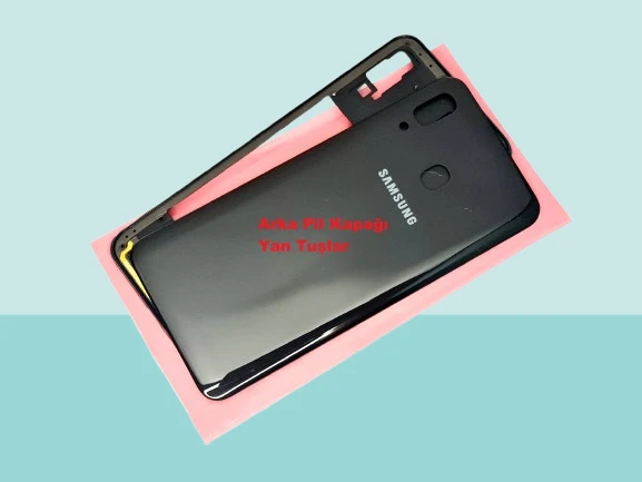 Samsung Galaxy A20 A 205 Uyumlu FULL KASA Arka Kapak Batarya Kapağı - SİYAH