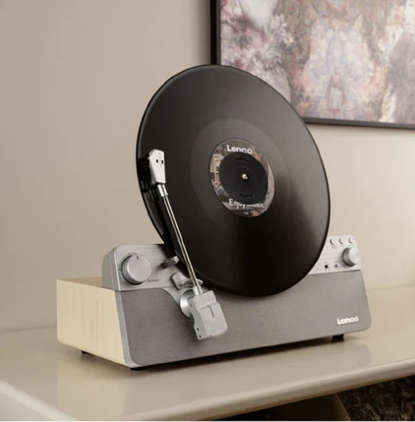 Lenco Dikey Plak Çalar LSA-071 Retro Tasarım ve Modern Dahili Hoparlörlü Bluetooth Pikap