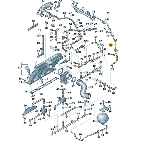 Seat Leon 2017-2020 TSi Turbo Su Soğutma Borusu 04E121070AD - 2
