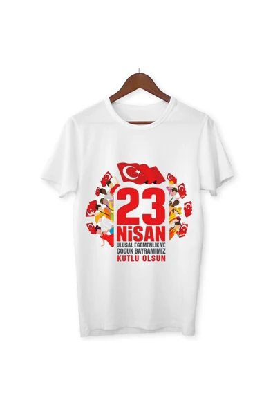 ALPŞAN TİCARET  23 Nisan Çocuk Bayramı Özel Baskılı %100 Organik Pamuk T-shirt - 5