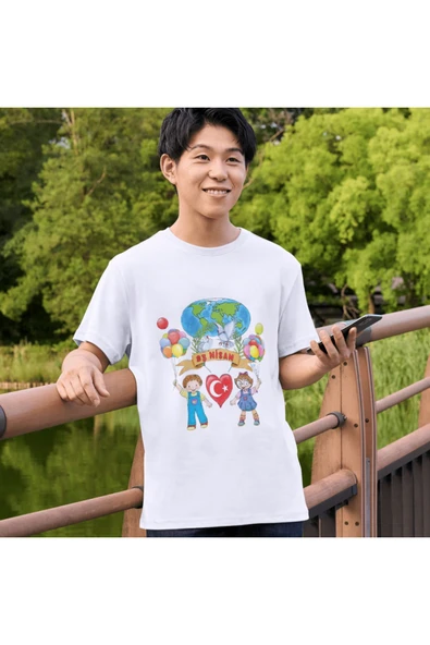 ALPŞAN TİCARET  23 Nisan Tişörtleri 23 Nisan T-shirt Beyaz Çocuk Yetişkin Tişört Unisex T-shirt Çocuk Bayramı - 2