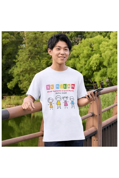ALPŞAN TİCARET  23 Nisan Çocuk Bayramı Baskılı Çocuk Tişört 23 Nisan T-shirt - 3