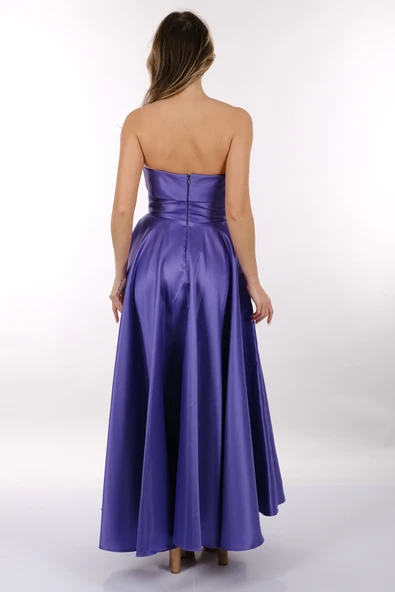 DORİDORCA Straplez Saten Maxi Boy Kadın Abiye 2246068 - 11