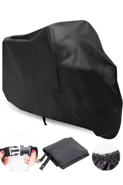 MotoEN  Yamaha Bws 100 Motosiklet Brandası Motosiklet Örtüsü Bağlantı Tokalı Siyah