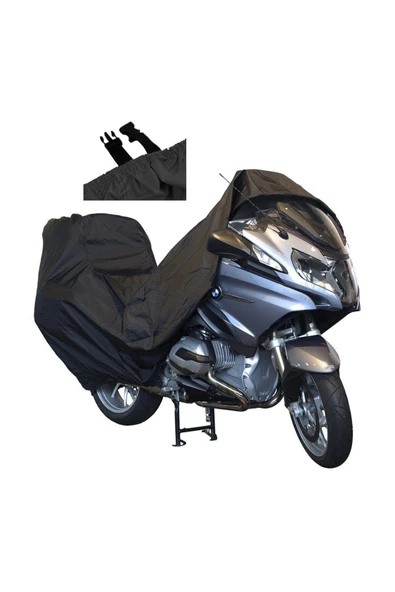 MotoEN  Yamaha Bws 100 Motosiklet Brandası Motosiklet Örtüsü Bağlantı Tokalı Siyah - 2