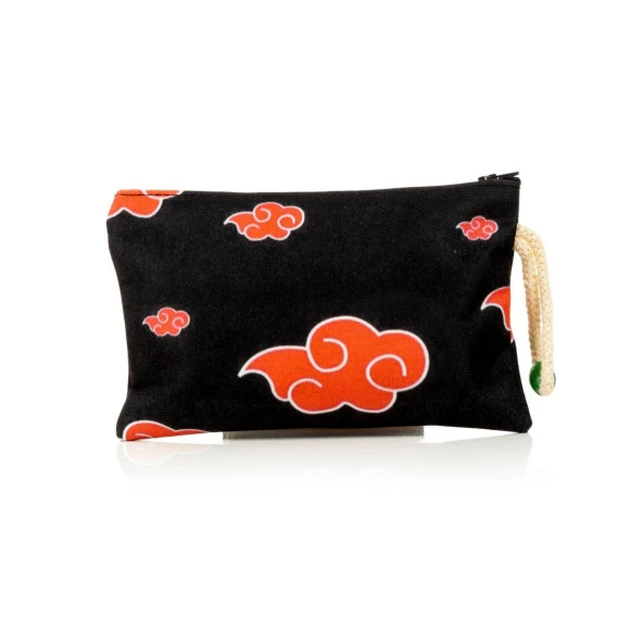 Naruto Bulut Baskılı Bez Kalemlik Fermuarlı Cüzdan Makyaj Çantası