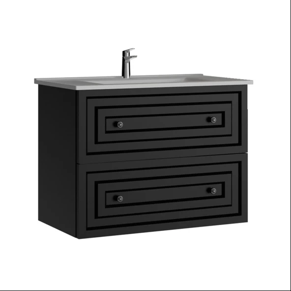 Kayra Lavabo Dolabı Çekmeceli Mat Antrasit - 1