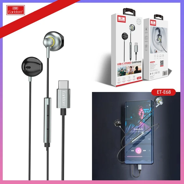 Xiaomi 14 14T 14 Pro Mi 10 Mi 10 Pro Ultra Type C Kulaklık-Ear-E68 - 2