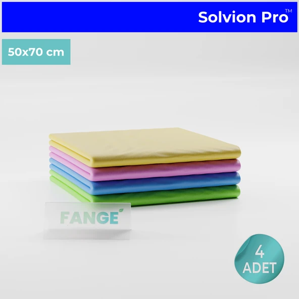 4 Adet FANGE Solvion Pro Temizlik Bezi, Büyük Boy 50 x 70, Yeni Nesil Temizlik Bezi