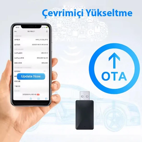 Polham Apple İphone ve Android İle Uyumlu Kablosuz Carplay Multimedya Çeviricisi, Navigasyon, Müzik Çevirici - 4