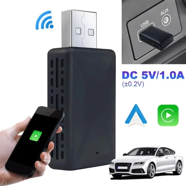 Polham Apple İphone ve Android İle Uyumlu Kablosuz Carplay Multimedya Çeviricisi, Navigasyon, Müzik Çevirici - 5