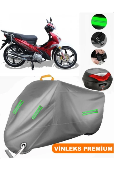 MotoEN  Vinleks Gri Arora AR 100-B Arka Çanta Uyumlu Motosiklet Brandası (Kilit Uyumlu) ürün görseli