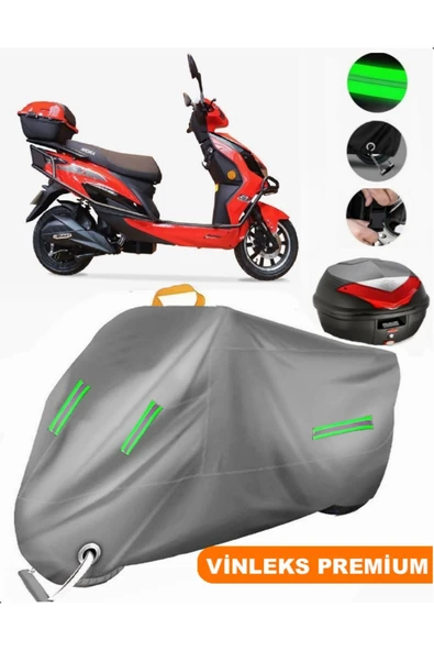 MotoEN  Vinleks Gri Arora TDR 371 Z Arka Çanta Uyumlu Motosiklet Brandası (Kilit Uyumlu) ürün görseli