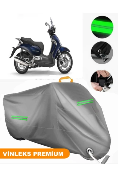 MotoEN  Vinleks Gri Aprilia Scarabeo 500 Uyumlu Motosiklet Brandası Lüx Kalite (Kilit Uyumlu)