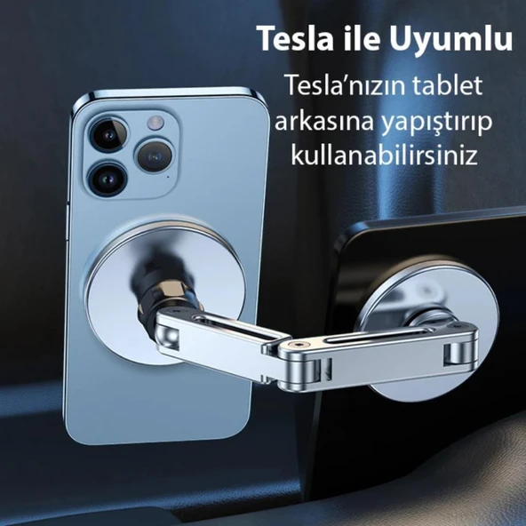 Polham Pro Seri Nano Yapışkanlı Magsafeli Manyetik Telefon Tutucu, Torpido Üstü, Masaüstü Telefon Tutucu - 4