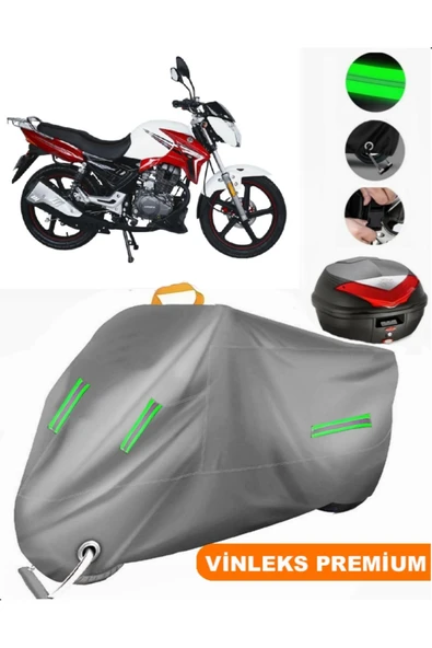 MotoEN  Vinleks Gri Arora AR 185-20 F?rt?na Arka Çanta Uyumlu Motosiklet Brandası (Kilit Uyumlu) ürün görseli