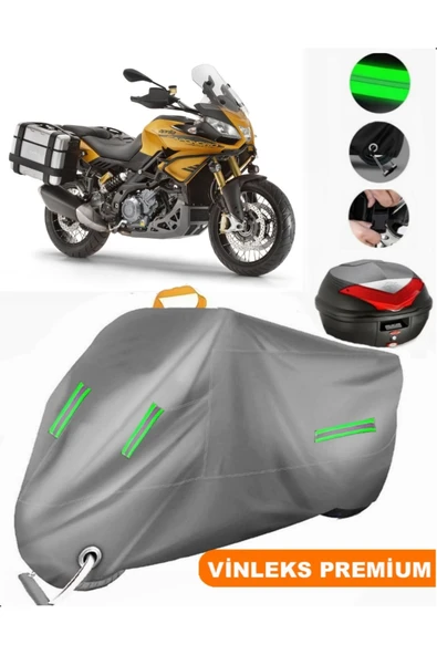 MotoEN  Vinleks Gri Aprilia Caponord 1200 Rally Arka Çanta Uyumlu Motosiklet Brandası (Kilit Uyumlu) ürün görseli