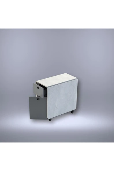 Katlanır Mutfak Masası Antrasit & Retro Taş KM-04 - Resim 3