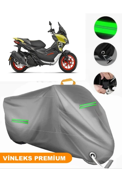 MotoEN  Vinleks Gri Aprilia SR 125 Uyumlu Motosiklet Brandası Lüx Kalite (Kilit Uyumlu) ürün görseli 1