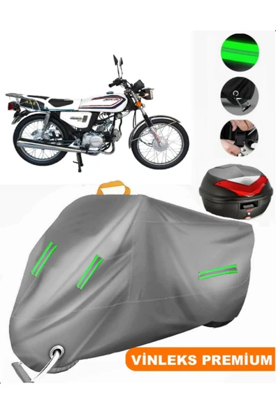 MotoEN  Vinleks Gri Arora AR 50-30 Arka Çanta Uyumlu Motosiklet Brandası (Kilit Uyumlu)