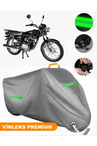 MotoEN  Vinleks Gri Arora AR 100-8 Klasik Tel Uyumlu Motosiklet Brandası Lüx Kalite (Kilit Uyumlu)