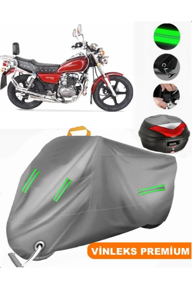 MotoEN  Vinleks Gri Arora AR 150-A Jaguar Arka Çanta Uyumlu Motosiklet Brandası (Kilit Uyumlu)
