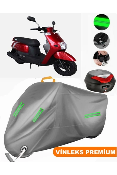 MotoEN  Vinleks Gri Altai Uma 50 Arka Çanta Uyumlu Motosiklet Brandası (Kilit Uyumlu) ürün görseli