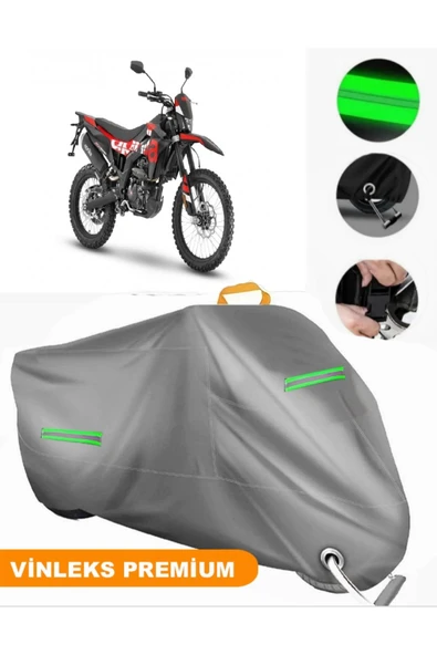 MotoEN Vinleks Gri Aprilia RX 125 Uyumlu Motosiklet Brandası Lüx Kalite (Kilit Uyumlu)