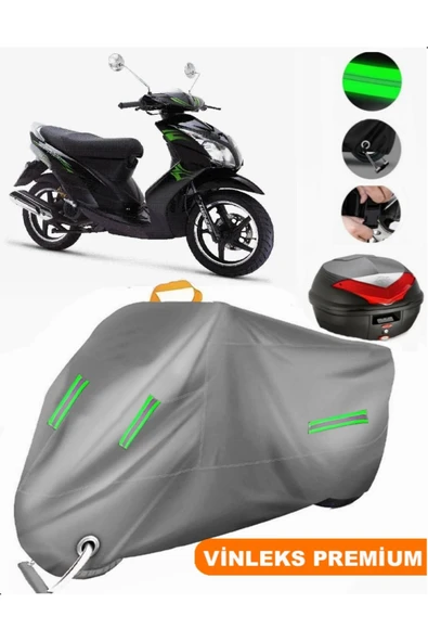 MotoEN Vinleks Gri Arora AR 150T-15 Arka Çanta Uyumlu Motosiklet Brandası (Kilit Uyumlu)