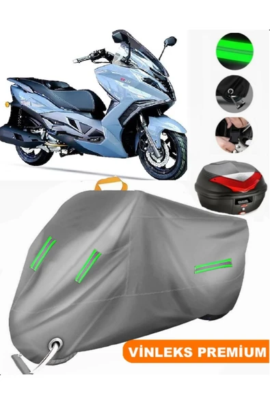 MotoEN  Vinleks Gri Arora GT 250 Arka Çanta Uyumlu Motosiklet Brandası (Kilit Uyumlu) ürün görseli