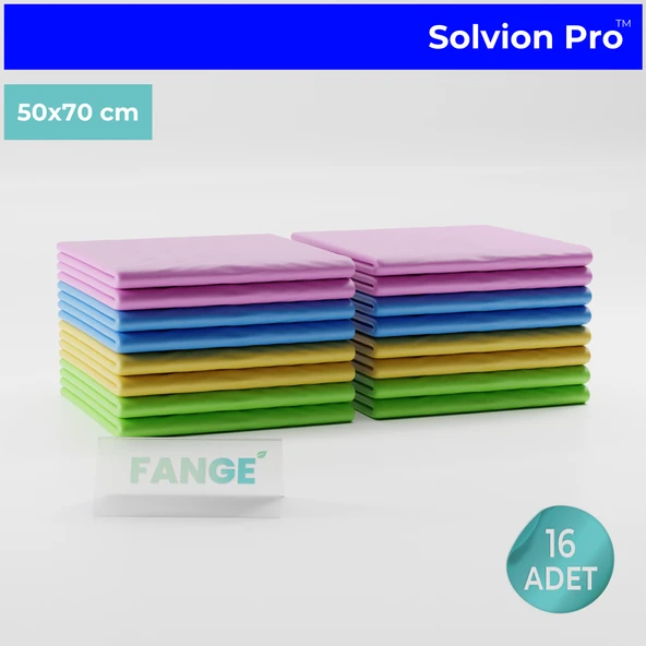16 Adet FANGE Solvion Pro Temizlik Bezi, Büyük Boy 50 x 70, Yeni Nesil Temizlik Bezi