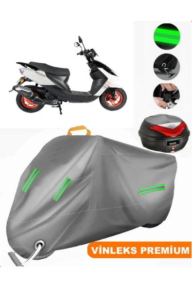 MotoEN  Vinleks Gri Arora AR 50-11 Ares Arka Çanta Uyumlu Motosiklet Brandası (Kilit Uyumlu) ürün görseli